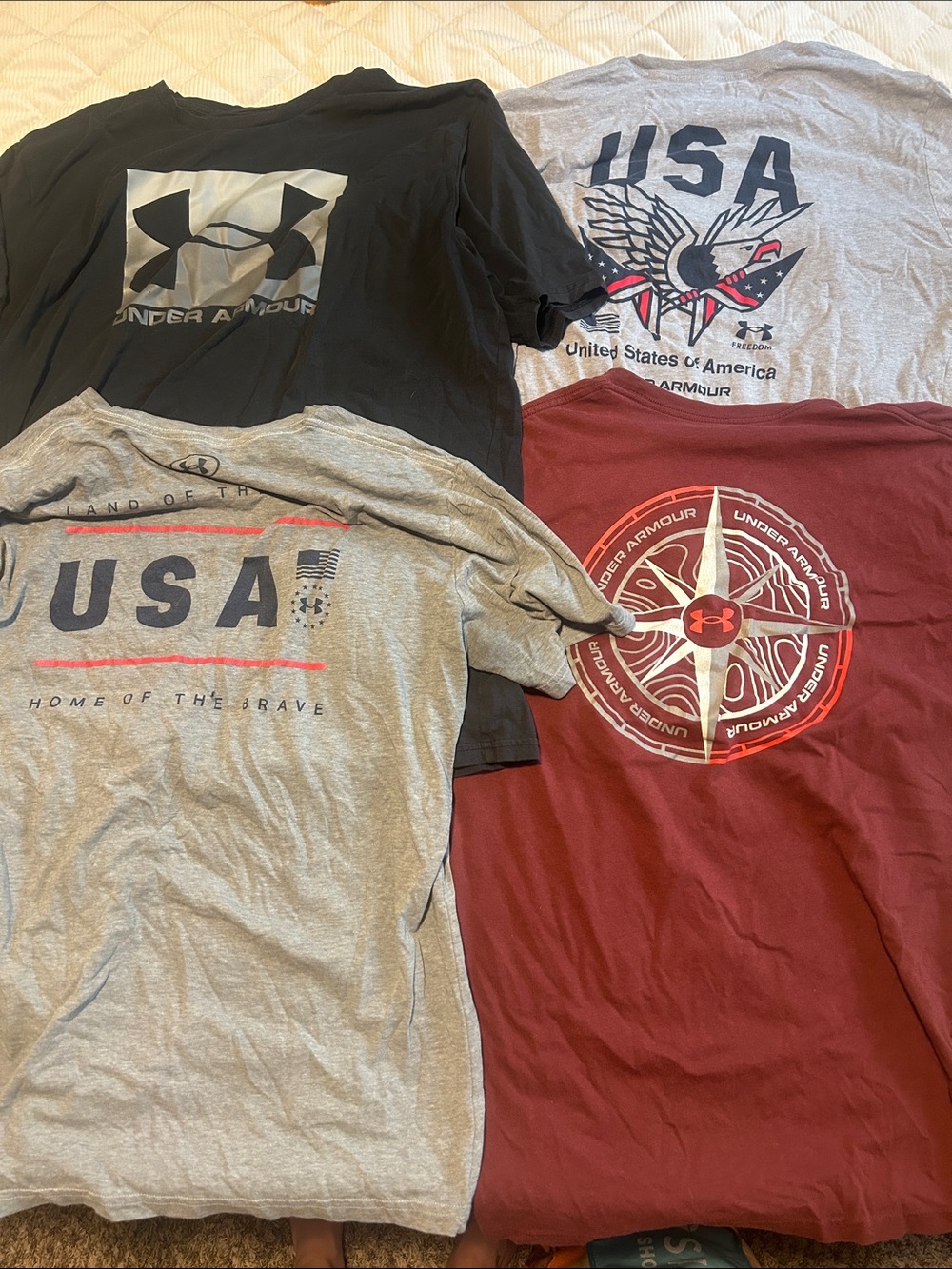 Under Armour Men's Short-Sleeve Graphic Tees - Black, Gray, Red